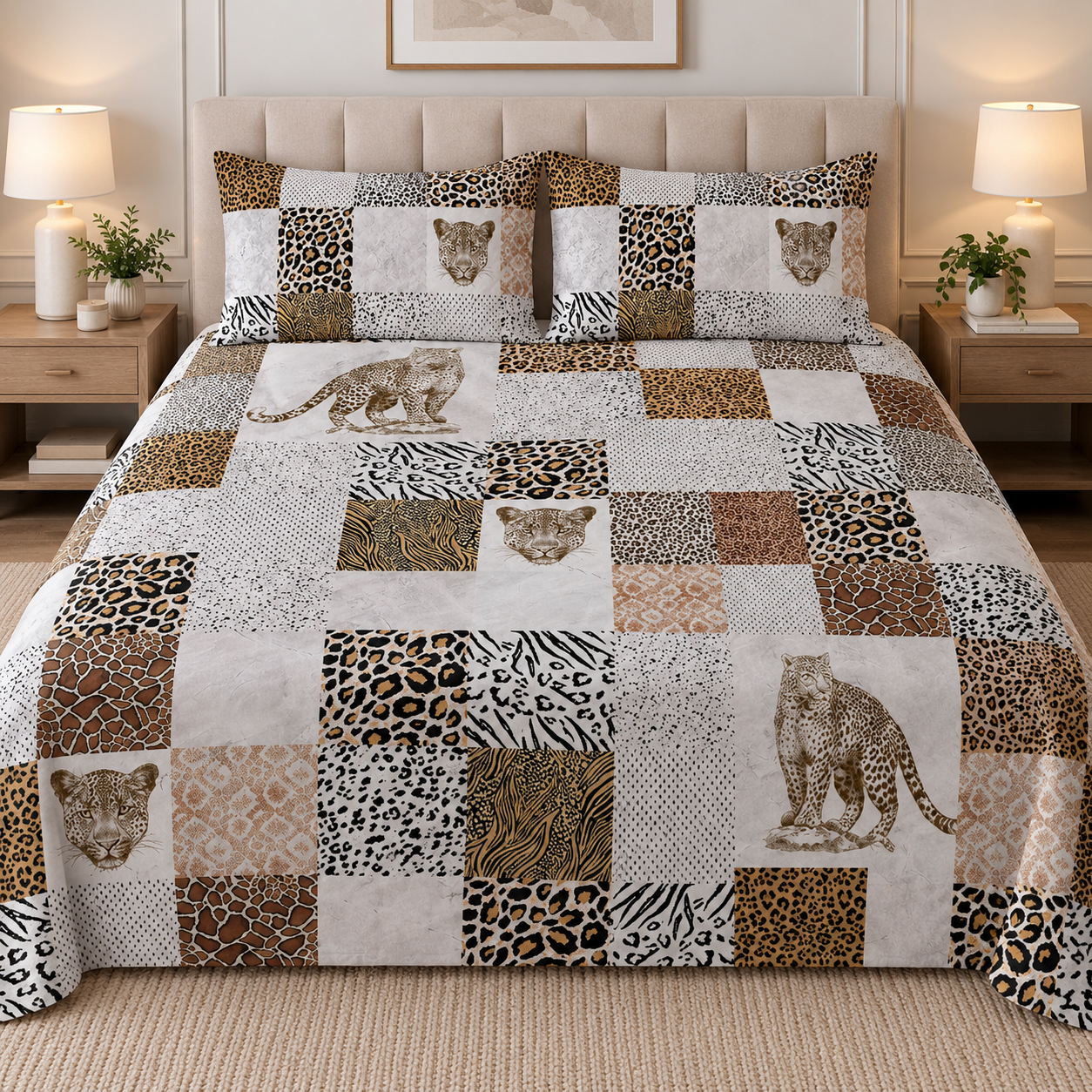 Leopard Luxury Double Bedsheet 800 TC