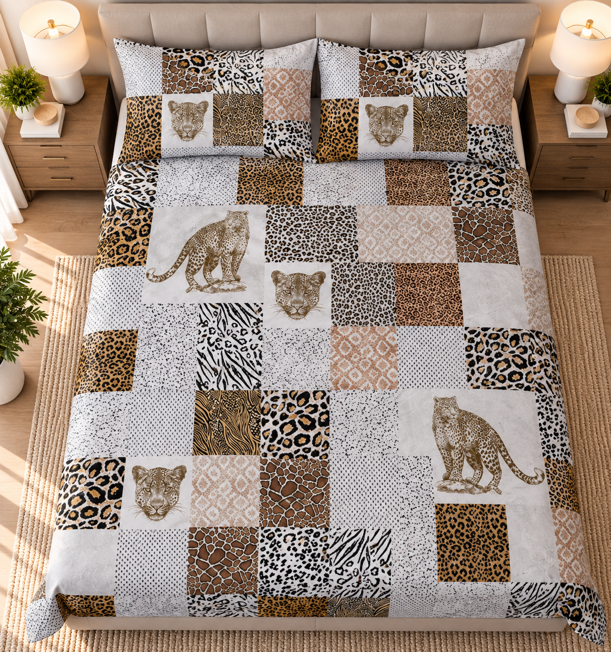 Leopard Luxury Double Bedsheet 800 TC