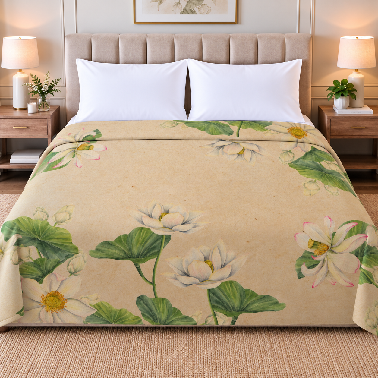 Whimsy Lotus 100% Cotton Double Dohar