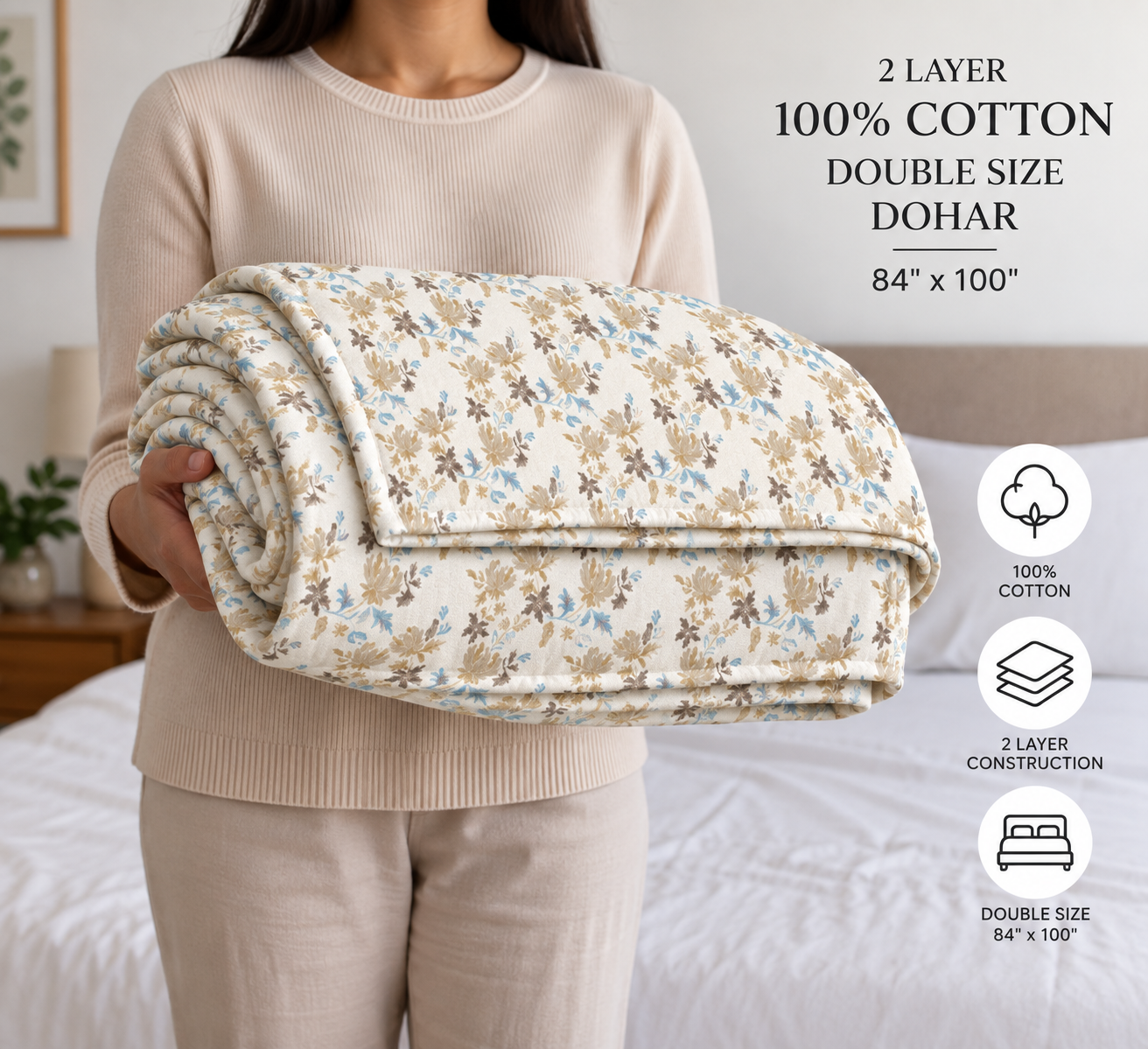 Palm Days 100% Cotton Double Dohar