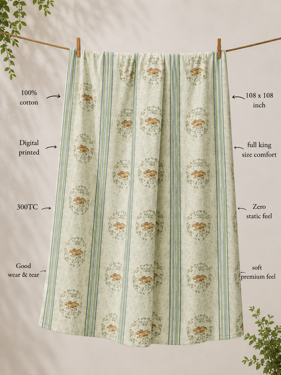 Peter Rabbit 100% Cotton Double Bedsheet
