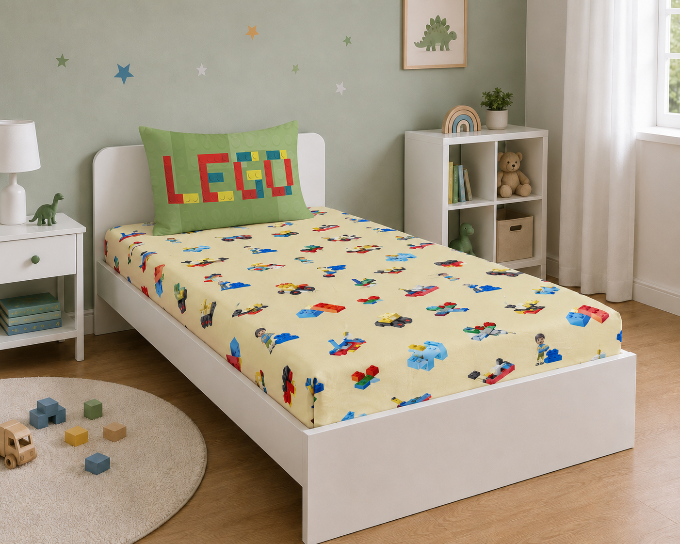 Lego 100% Cotton Single Bedsheet – 300 TC