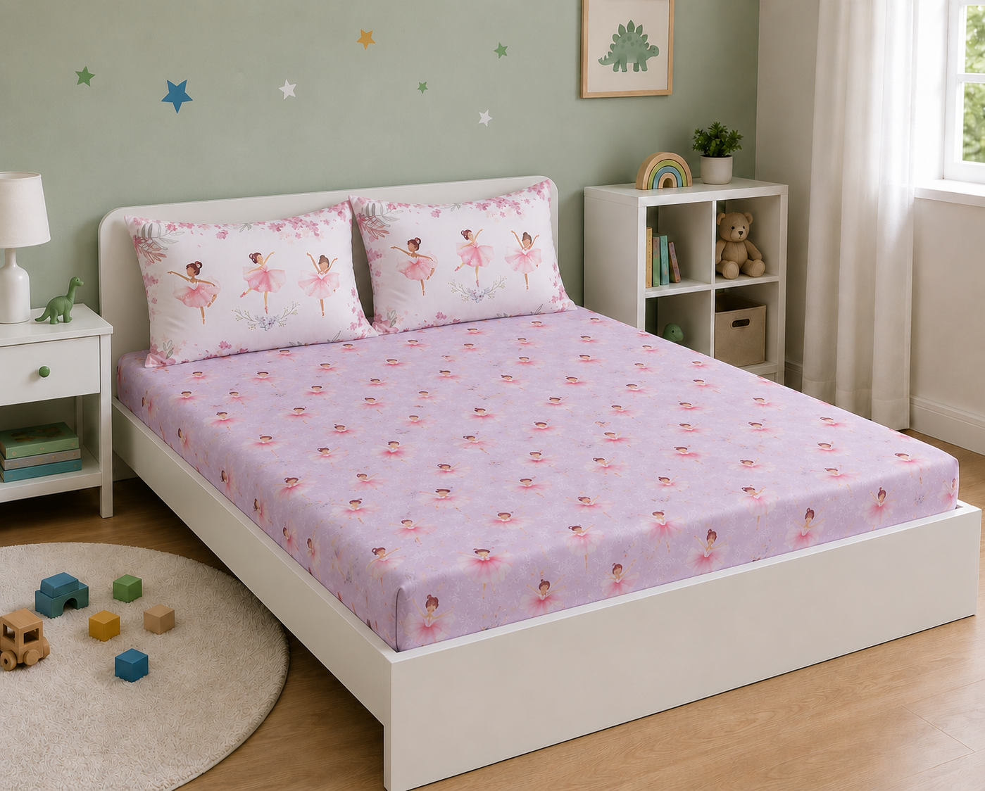 Dancing Ballerina 100% Cotton Double Bedsheet