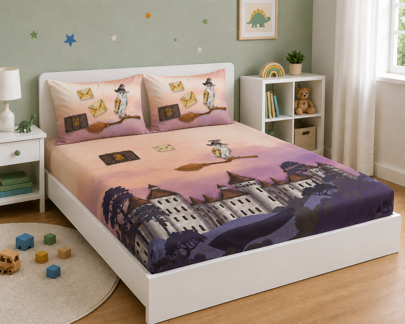Harry Potter Castle 100% Cotton Double Bedsheet