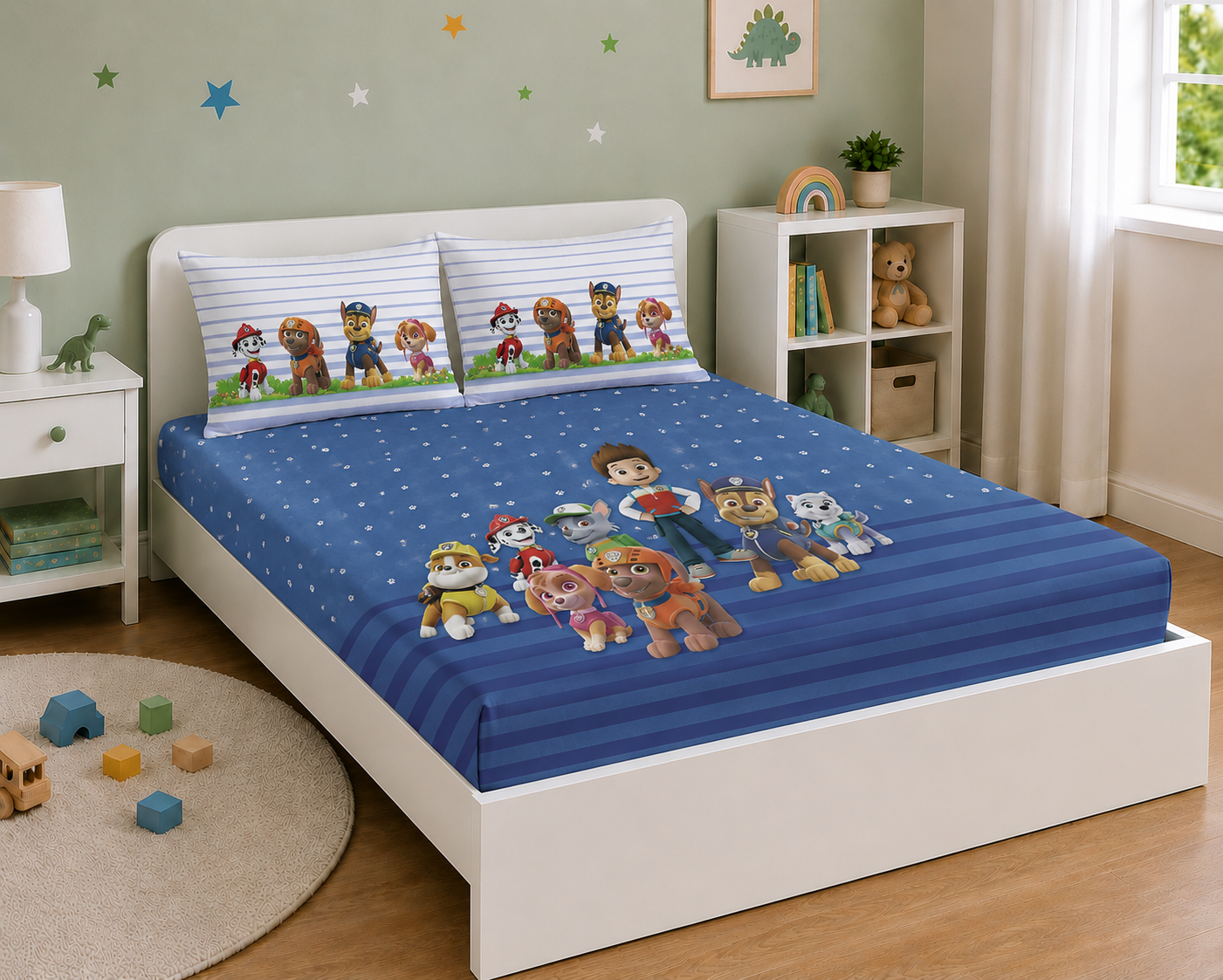 Paw Patrol 100% Cotton Double Bedsheet