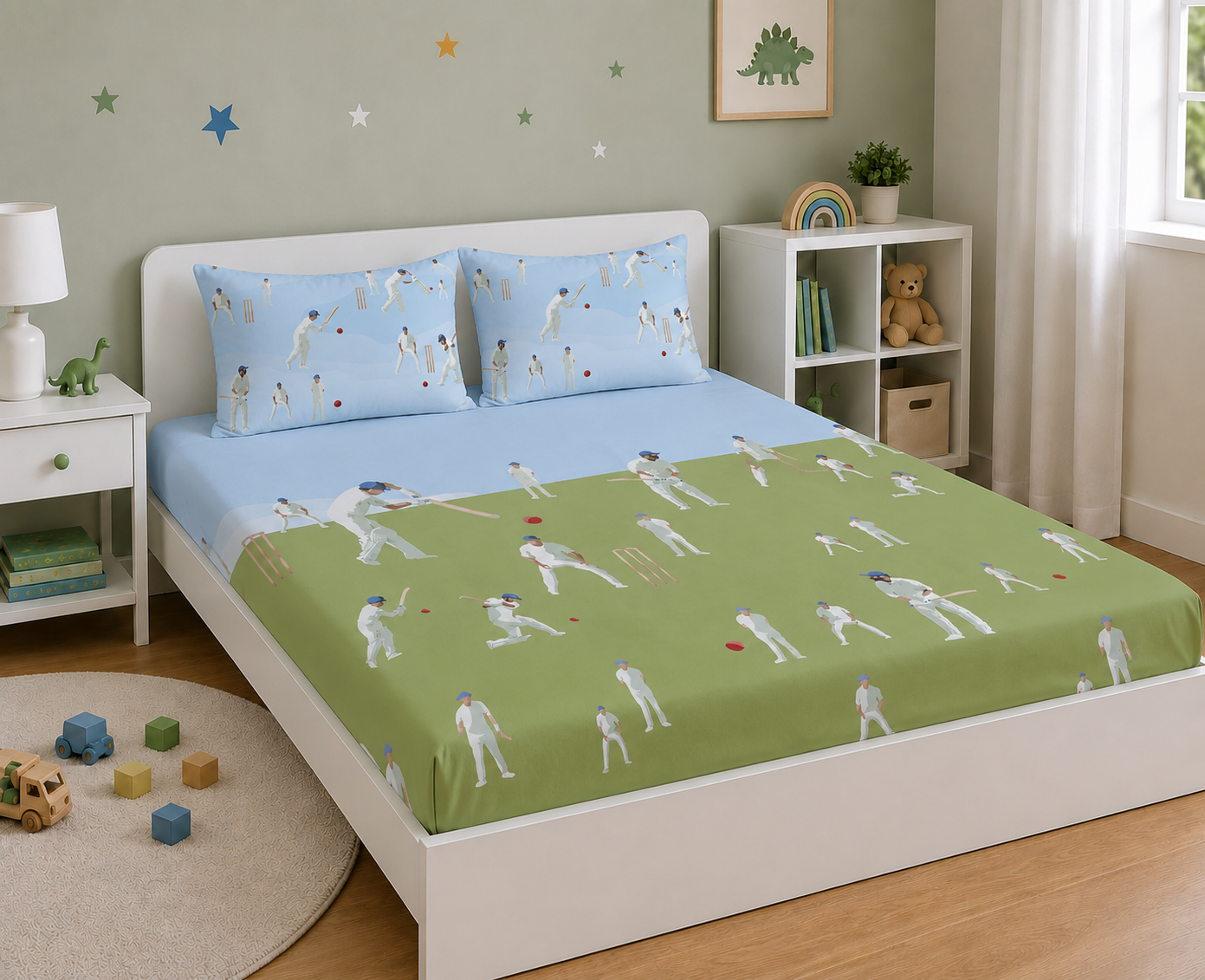 Cricket Champions 100% Cotton Double Bedsheet
