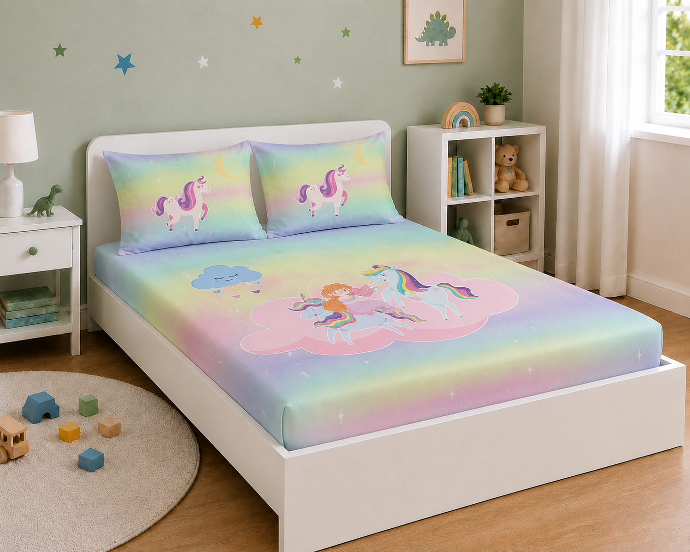 Unicorn  100% Cotton Double Bedsheet