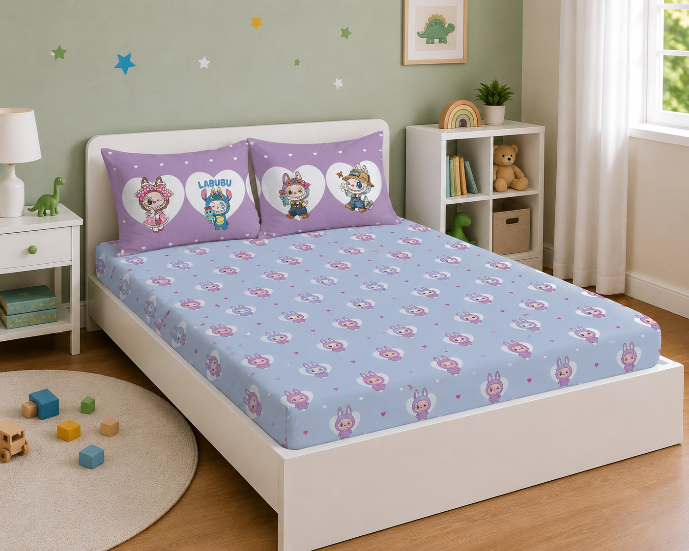 Labubu  100% Cotton Double Bedsheet