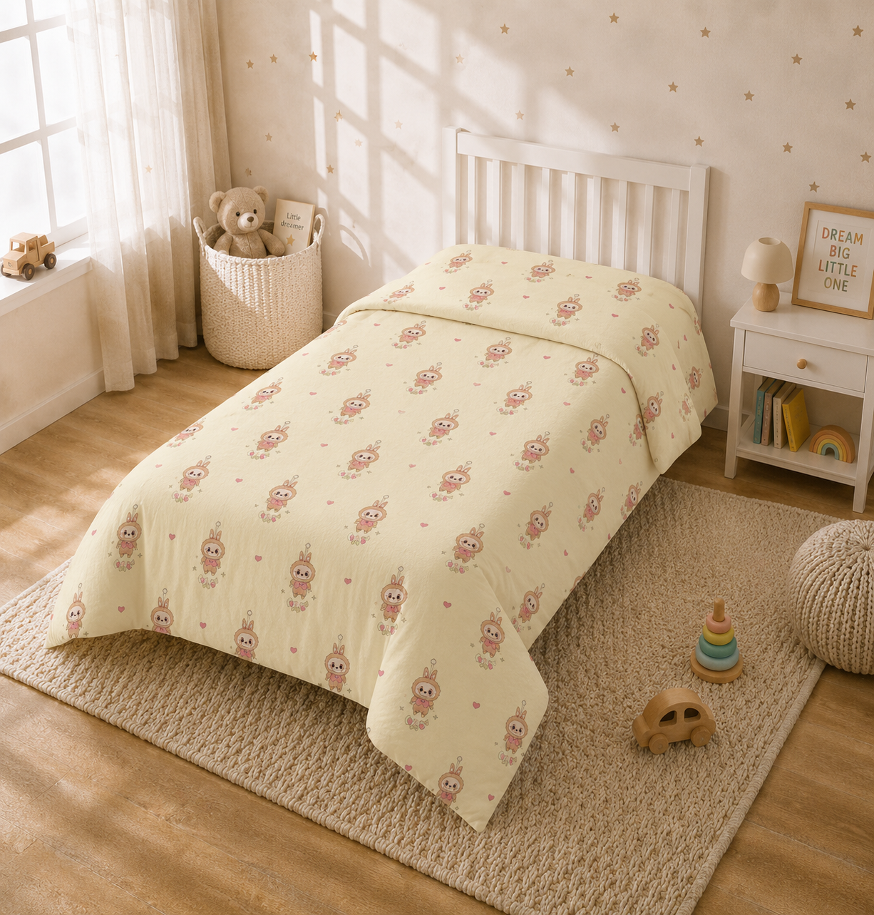 Labubu Reversible Kids Single Quilt