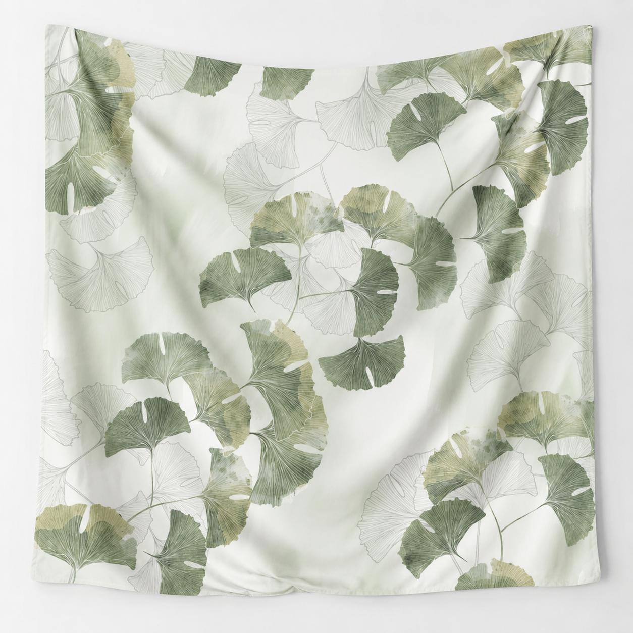 The Ginko Leaves Luxury Double Bedsheet 800 TC