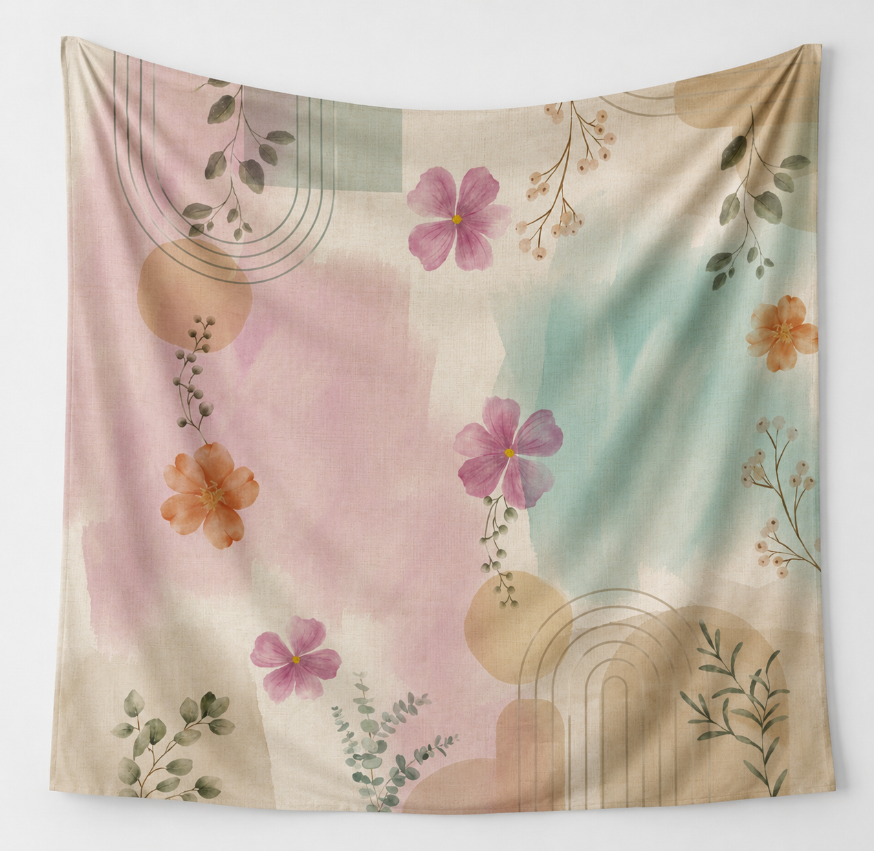 The Abstract Florals Luxury Double Bedsheet 800 TC