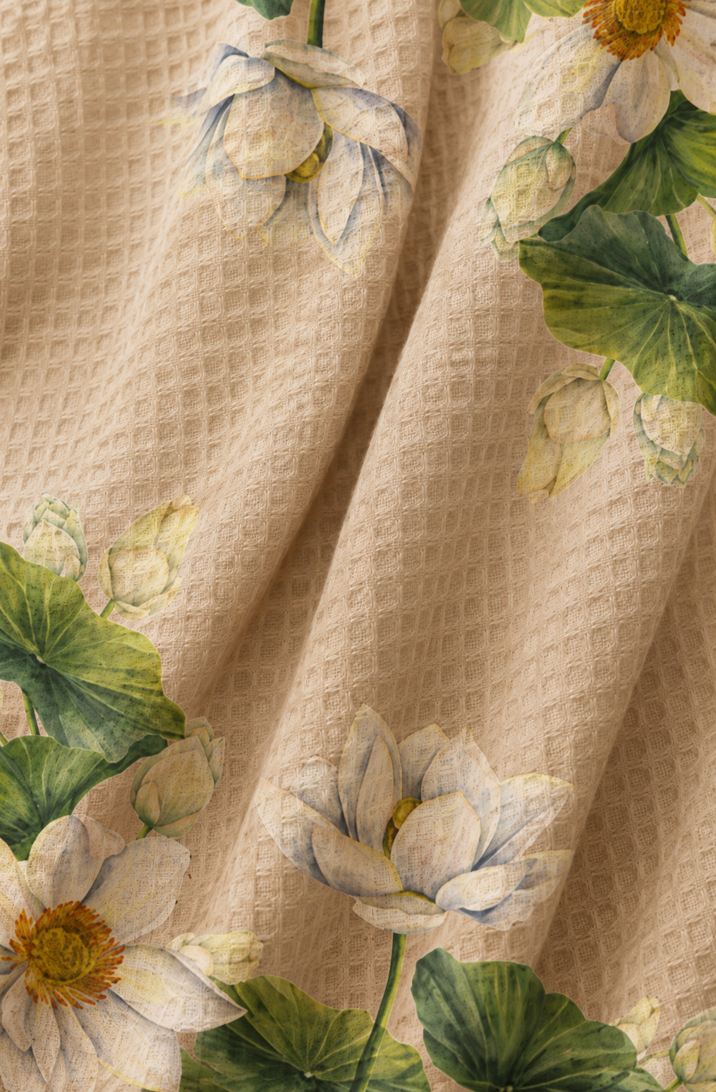 Whimsy Lotus Waffle Hand Towel (Set of 3 - Multi) - 100% Cotton