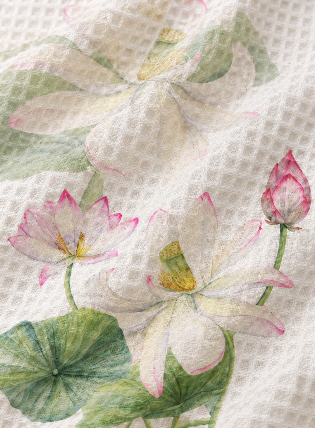 Whimsy Lotus Waffle Hand Towel (Set of 3 - Multi) - 100% Cotton