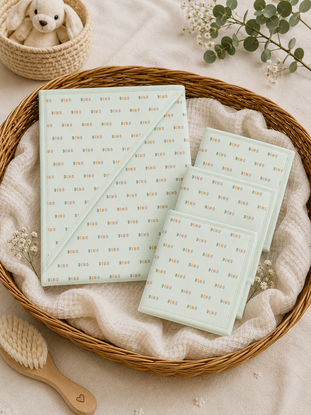 NEWBORN BATHING SET - STOMPING DINO