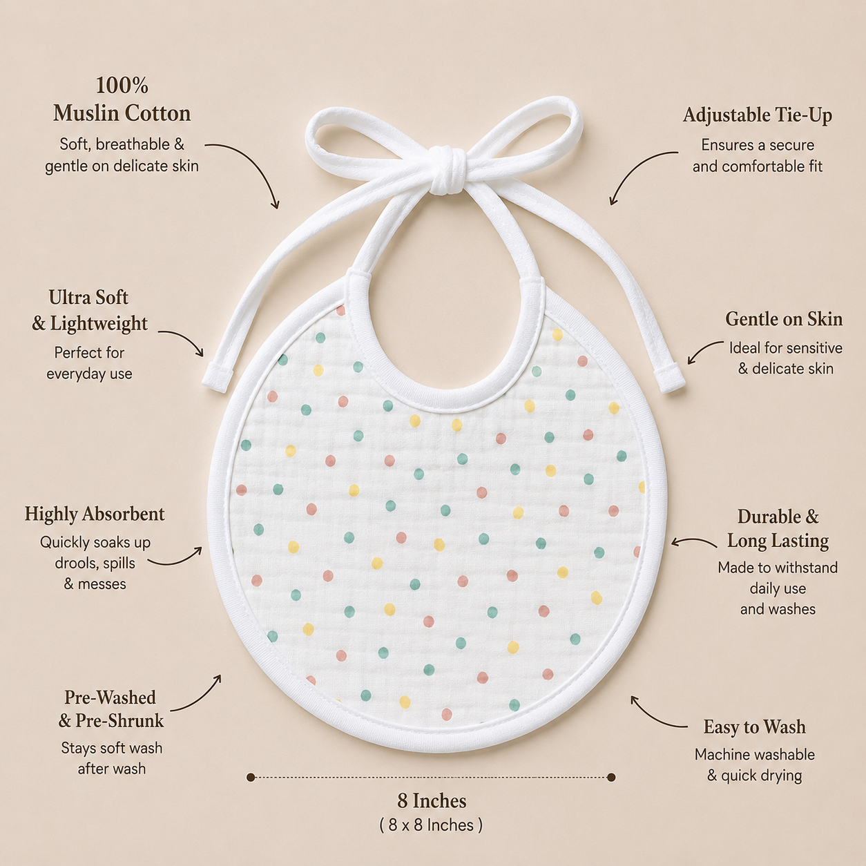 Dino Muslin Bib – Set of 3