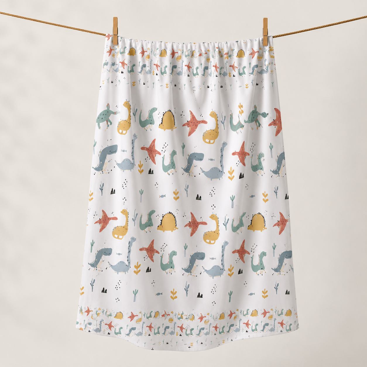 The Stomping Dino 100% Cotton Single Bedsheet – 300 TC