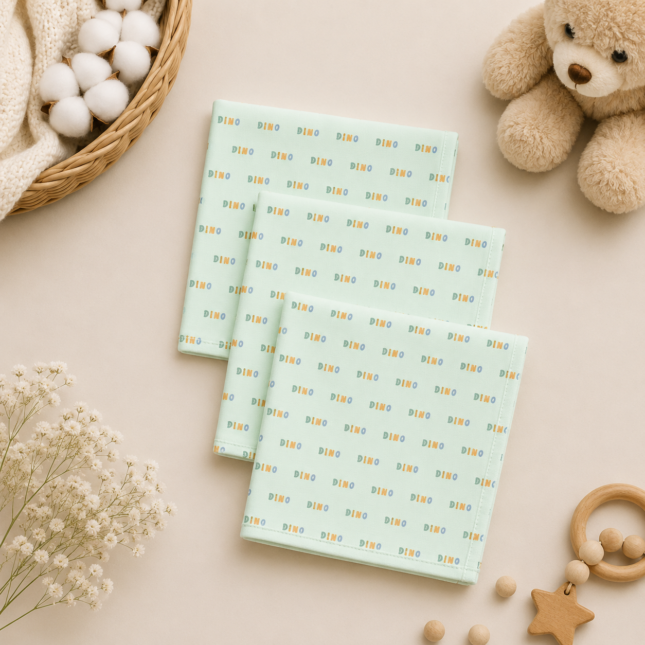NEWBORN BATHING SET - STOMPING DINO