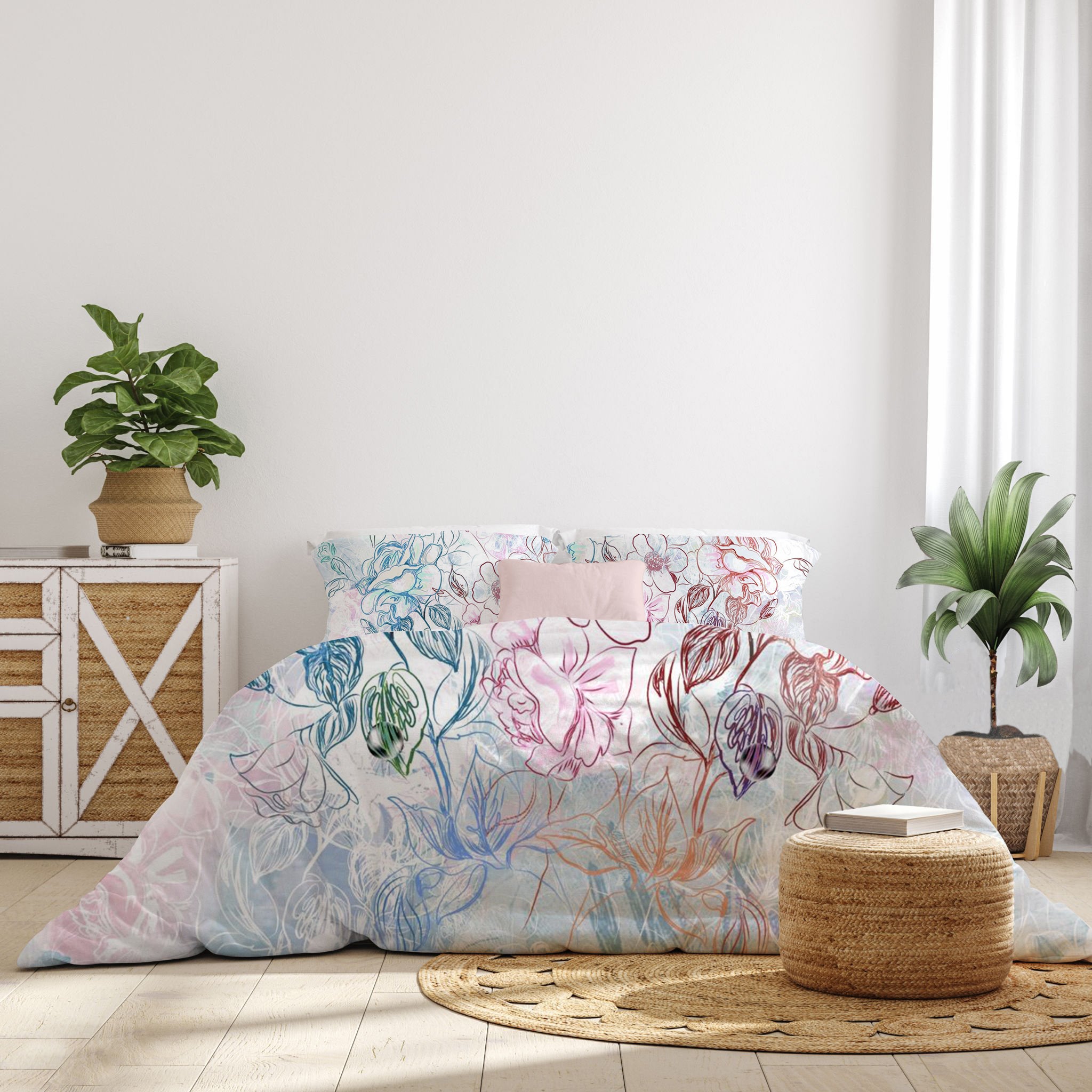 The Floral Land Luxury Double Bedsheet 800 TC