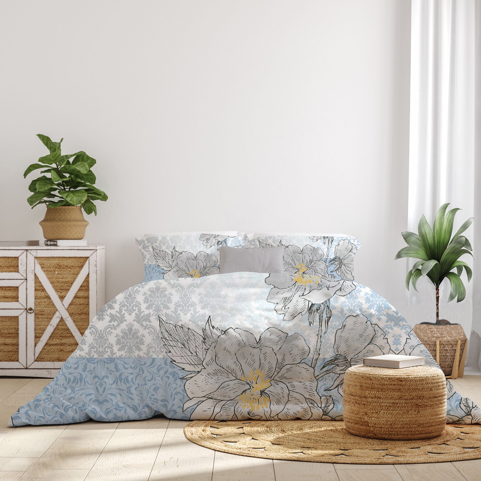 The Blue Rose Luxury Double Bedsheet 800 TC