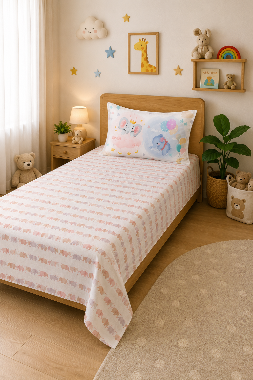 The Mystic Jungle 100% Cotton Single Bedsheet – 300 TC
