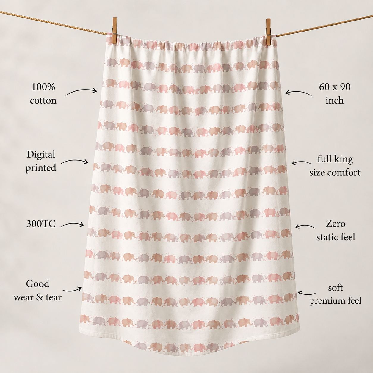 The Mystic Jungle 100% Cotton Single Bedsheet – 300 TC