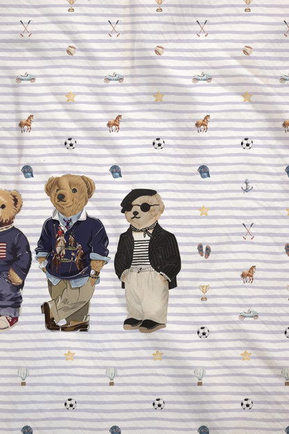 Polo Bear 100% Cotton Single Bedsheet – 300 TC