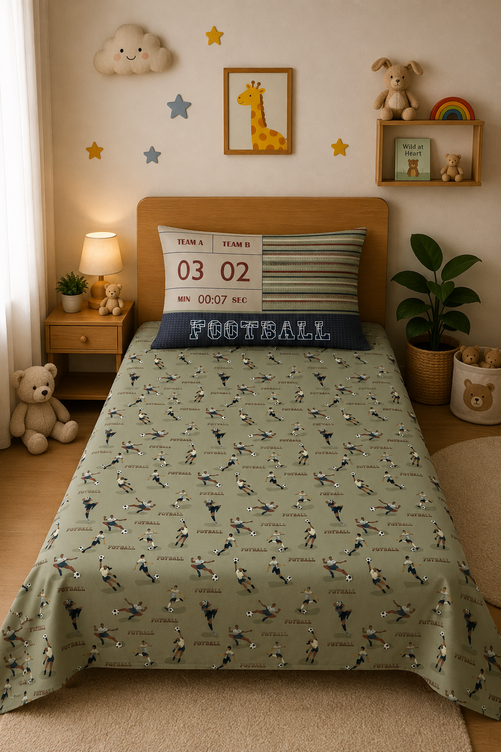 Football Kids Single Bedsheet & Dohar Combo