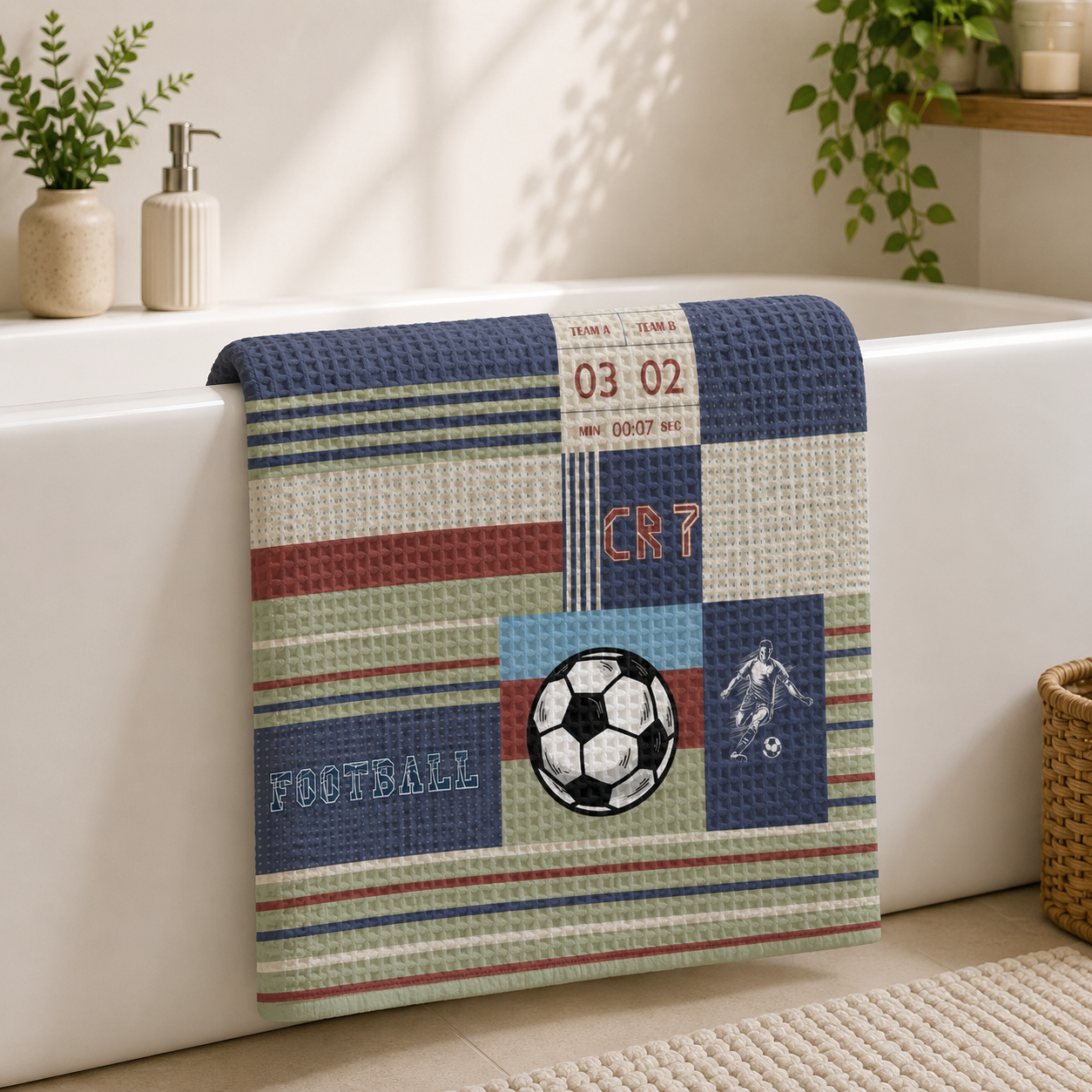 Football 2.0 Waffle Bath Towel – 100% Cotton (Copy) (Copy)