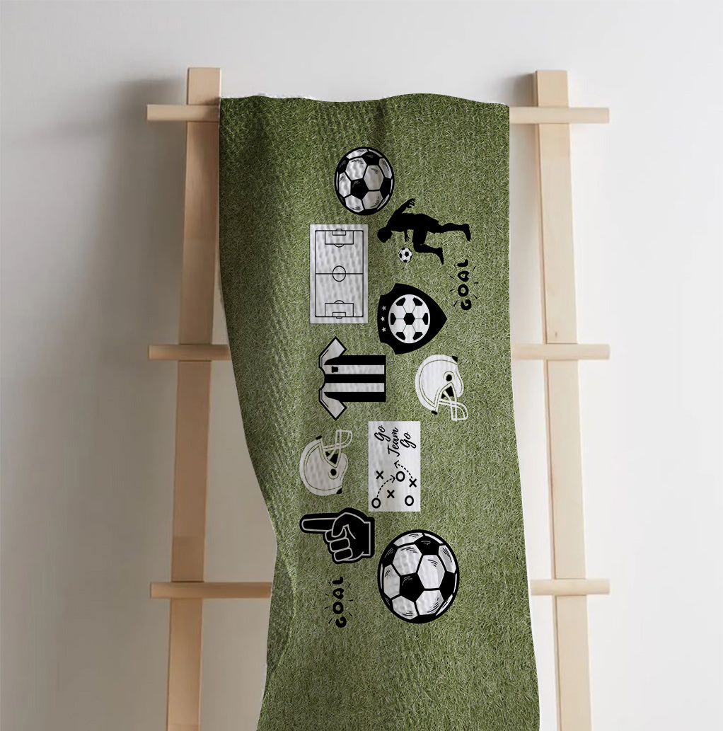 Football Waffle Bath Towel – 100% Cotton