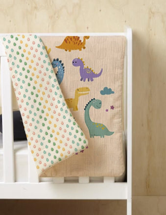 Dino Reversible Baby Quilt
