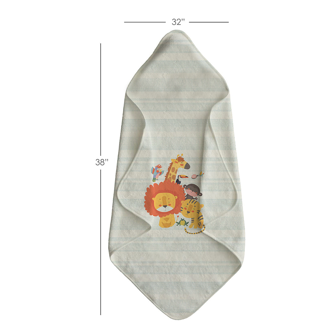 Jungle Baby Waffle Hooded Towel – 100% Cotton