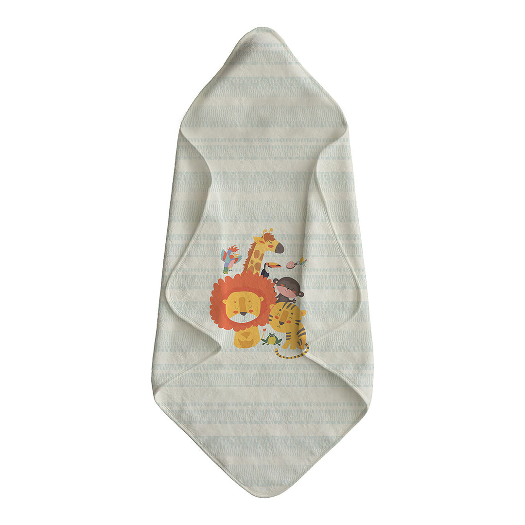 Jungle Baby Waffle Hooded Towel – 100% Cotton