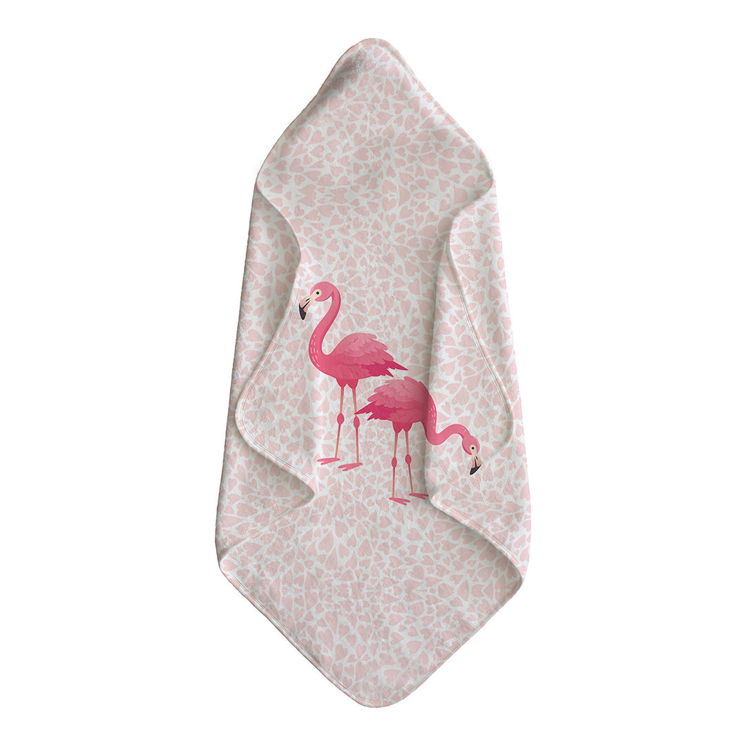 Flamingo Baby Waffle Hooded Towel – 100% Cotton