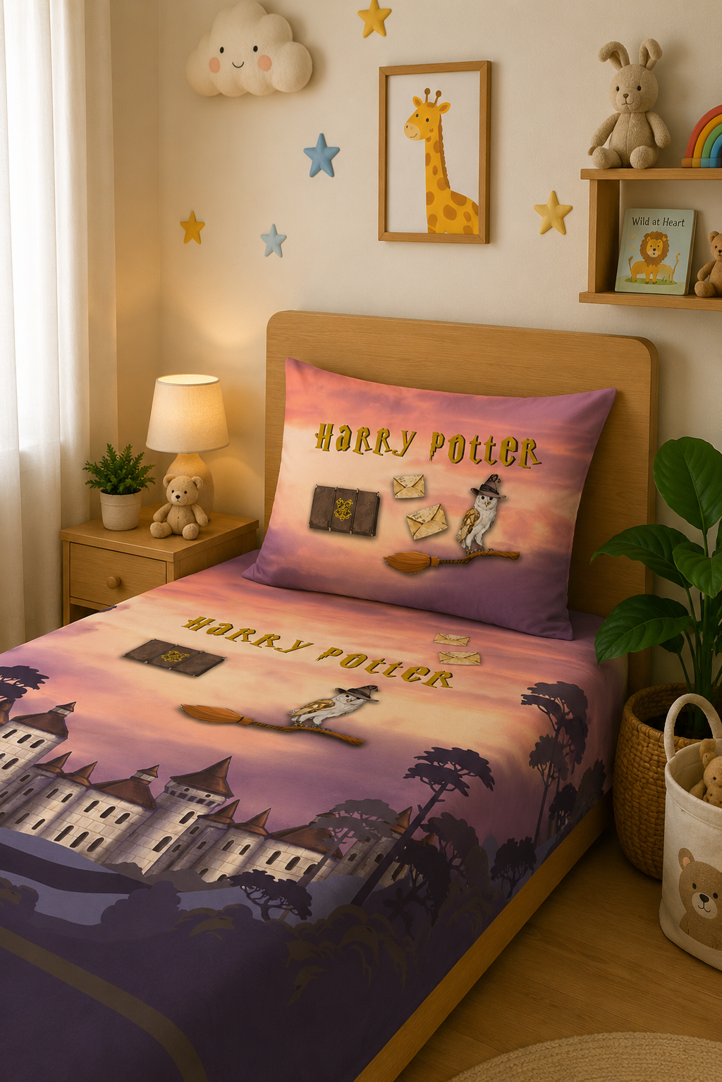 Harry Potter Castle 100% Cotton Single Bedsheet – 300 TC