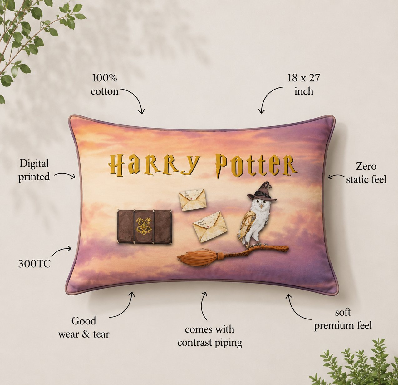 Harry Potter Castle 100% Cotton Single Bedsheet – 300 TC
