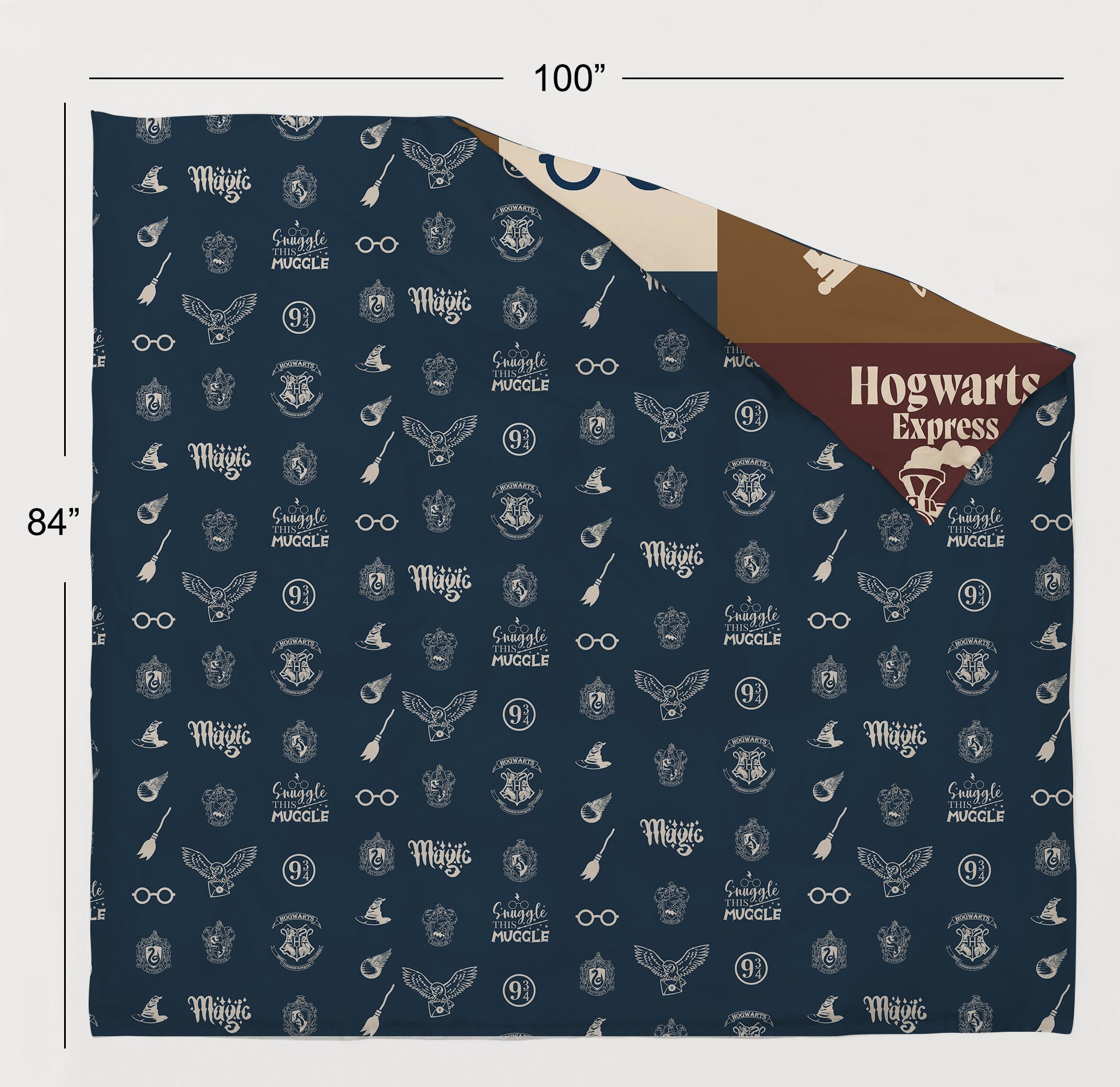 Harry Potter Room Combo – King Size Bedsheet + Reversible Kids Double Quilt