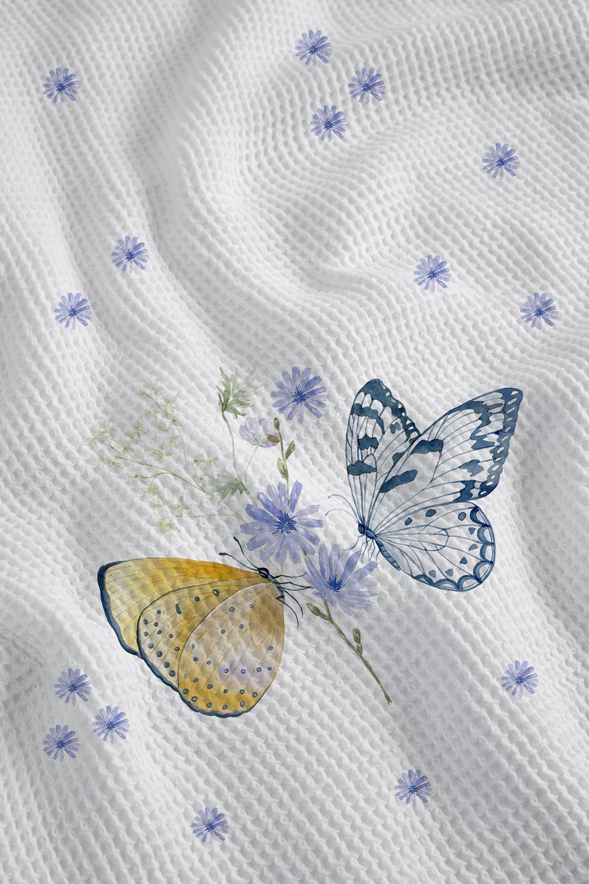 Soft Florals Waffle Hand Towel (Set of 3 - Multi) - 100% Cotton