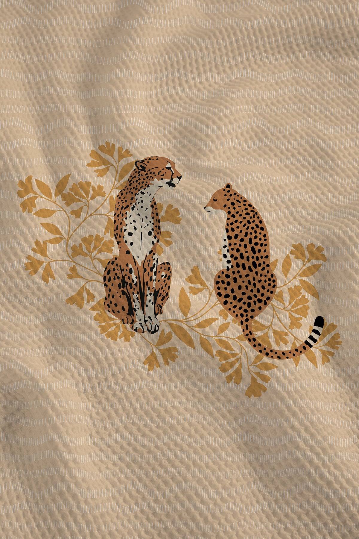 Leopard Waffle Hand Towel (Set of 3 - Multi) - 100% Cotton