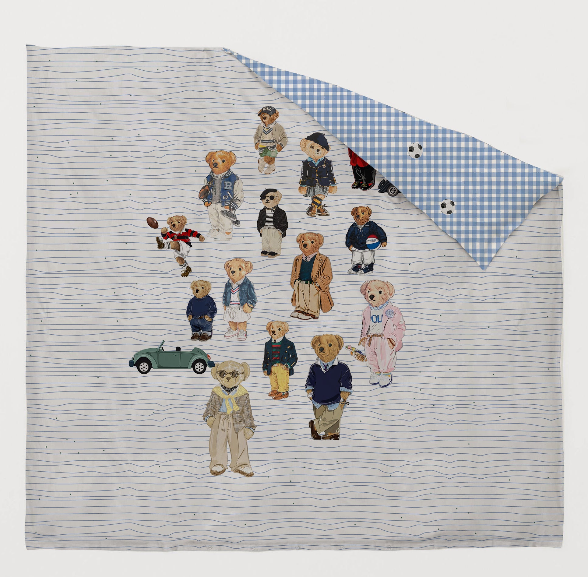 Polo Bear Reversible Kids Double Quilt
