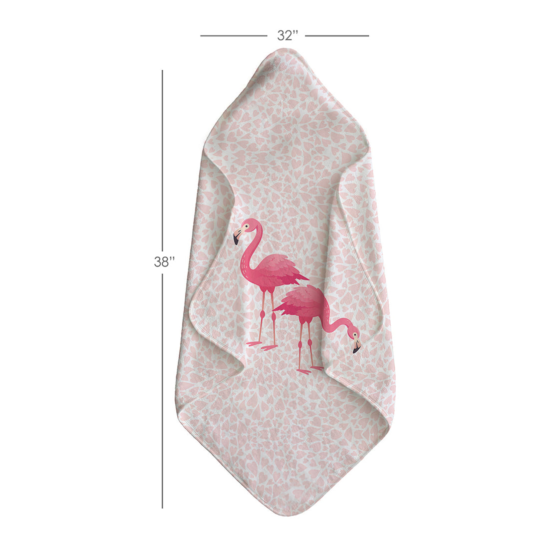 Flamingo Baby Waffle Hooded Towel – 100% Cotton