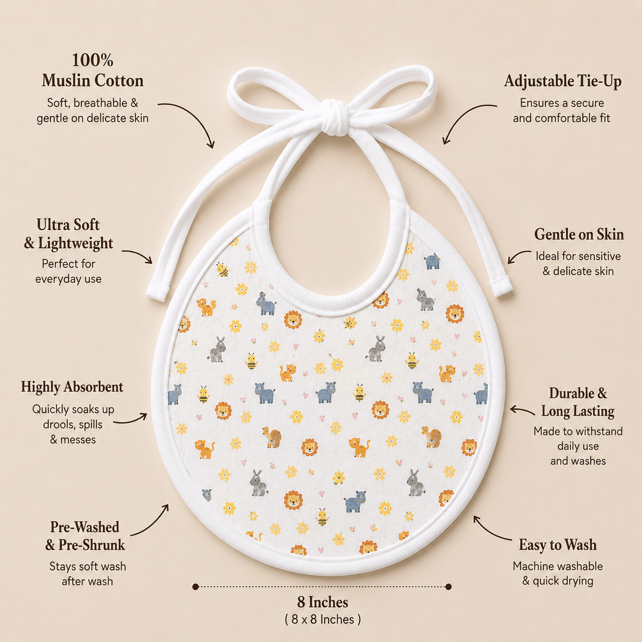 Jungle Muslin Bib – Set of 3