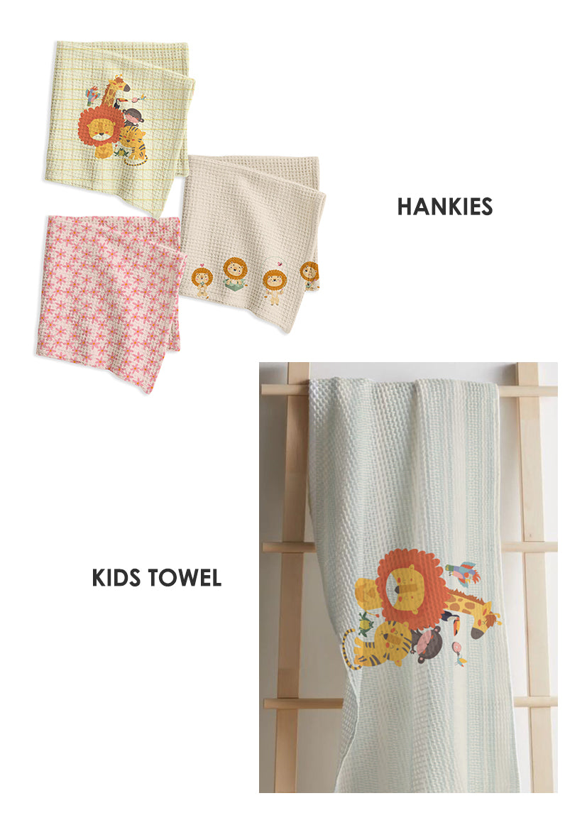 Jungle Kids Bath Linen Combo – Kids Towel + Hankies