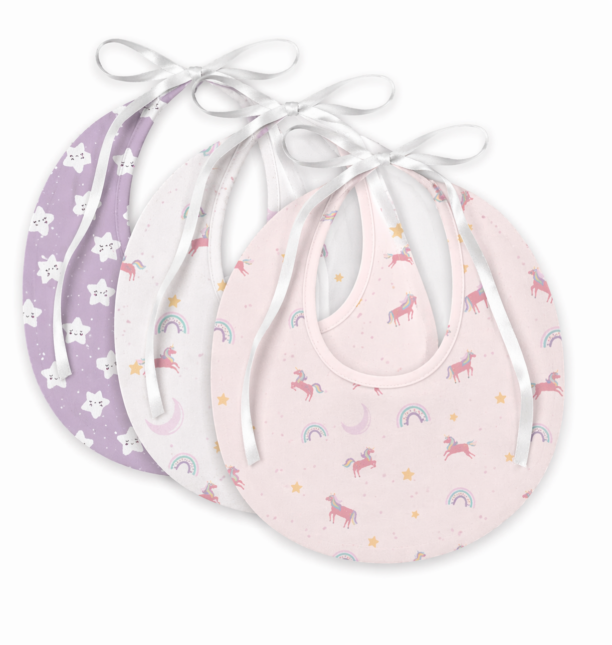 Unicorn Muslin Bib – Set of 3
