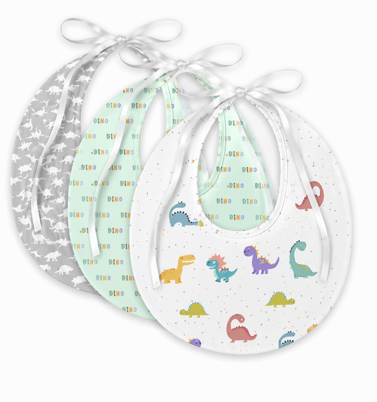 Dino Muslin Bib – Set of 3