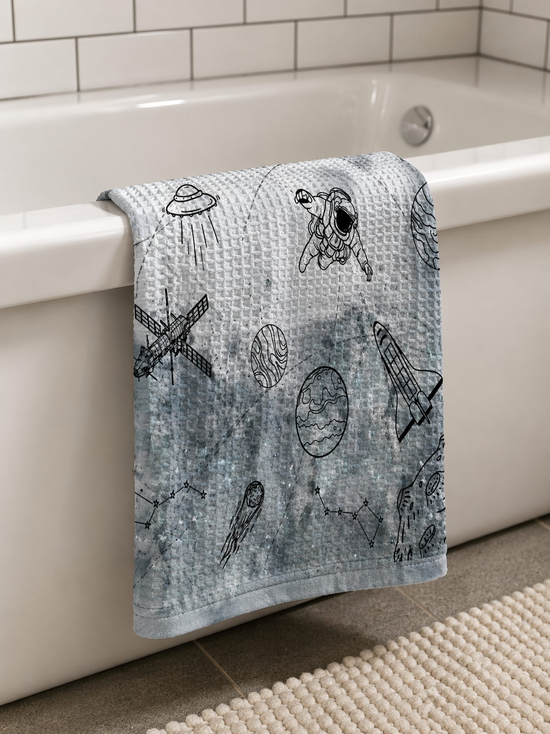 Astronaut Waffle Bath Towel – 100% Cotton