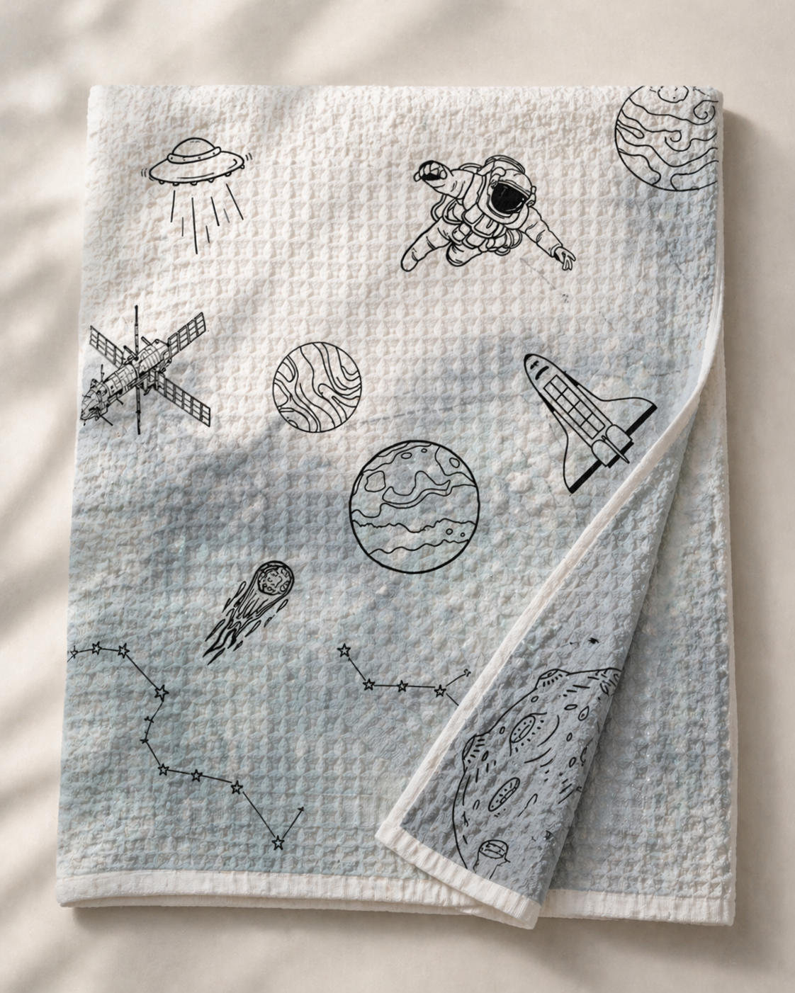 Astronaut Waffle Bath Towel – 100% Cotton