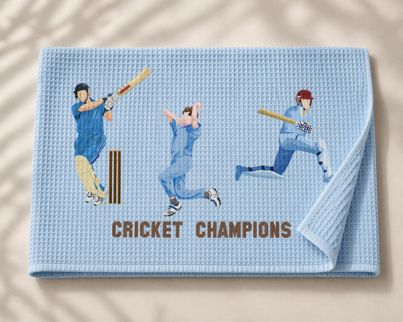 Cricket Champions Waffle Bath Towel – 100% Cotton