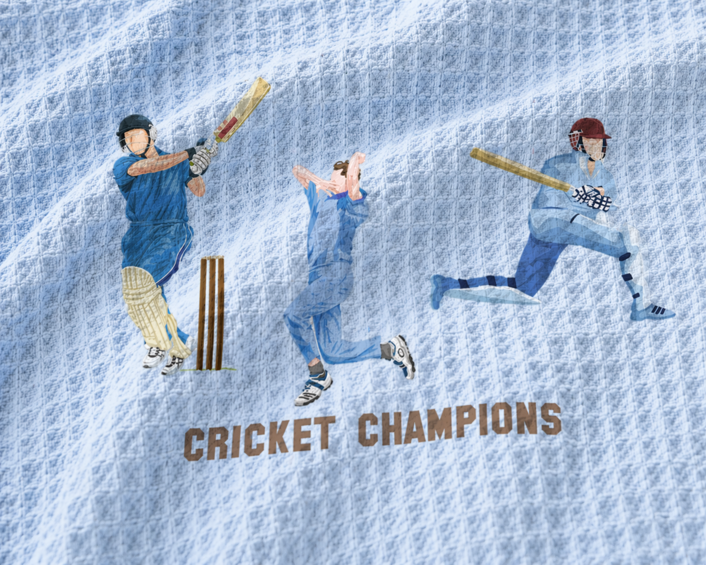 Cricket Champions Waffle Bath Towel – 100% Cotton