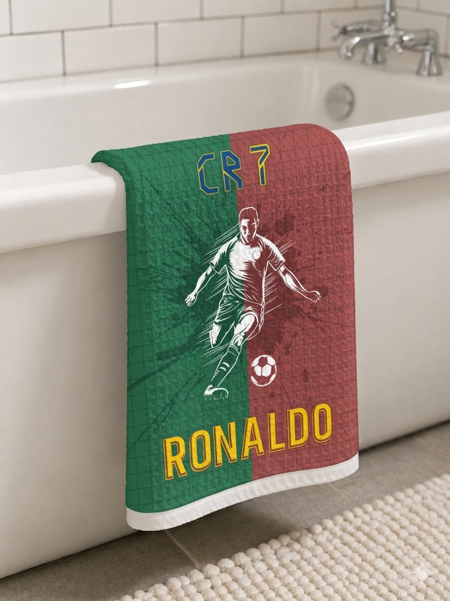 Football Waffle Bath Towel – 100% Cotton