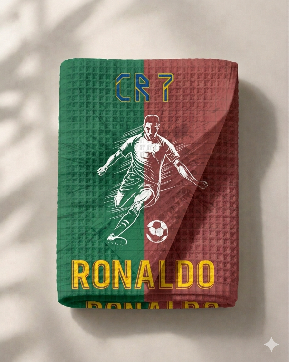 Football Waffle Bath Towel – 100% Cotton